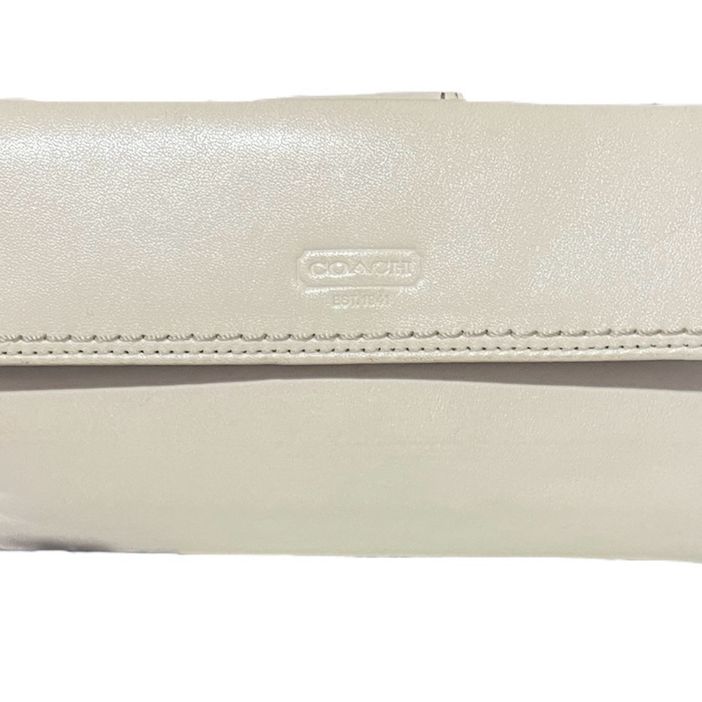 Coach Stone & Silver Leather Wallet